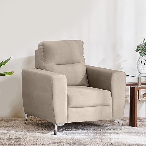 Image of Home Centre 1 Seater Mojo Velvet Fabric Sofa| Velvet Fabric Sofa| (Blue) |Two Year Warranty