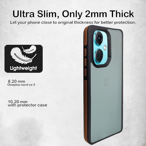 Image of A rtistque Frosted Ultra Matte Back Cover Case for OnePlus Nord CE 3 5G | Smooth Sides with Grip | Shockproof TPU Protective Design | Raised Camera Edges |OnePlus Nord CE 3 5G Back Cover - Brown