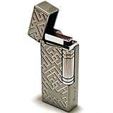 【C916】Dikang ガスライター シルバー/銀 スリム 炎調整ネジ有 フリント式 横回し式 おしゃれ かっこいい 充填式 注入式 炎調整ネジ有 タバコ 煙草 シガーライター ギフト・プレゼント 男性 女性（ユニセックス） [並行輸入品]