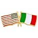 PinMart's USA and Italy Crossed Friendship Flag Enamel Lapel Pin