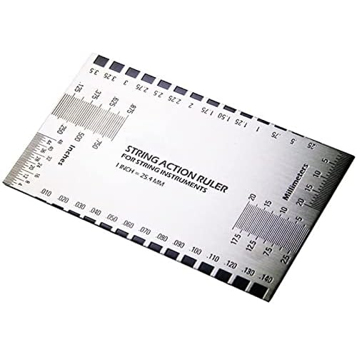 Forever-Direct Regla de calibre de acción de cuerdas, kit de herramientas de configuración de guitarra para bajo eléctrico y guitarra acústica