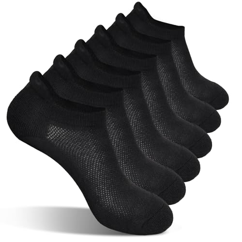 6 Pairs Mens Womans Mixed Ankle Socks Athletic running, cycling, and walking Cushioned Sole Socks With Tab US 6-9