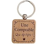 Porte-Clés en Bois Gravé Personnalisé - Idée Cadeau Comptable...
