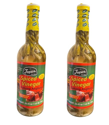 AquaNation Listing For Tropics Spiced Vinegar Sukang Anghang Authentic Filipino Palm Vinegar Infused with Garlic & Chili, Bold Flavor Enhancer for Dipping, Marinades & Cooking 26.45 oz/1.65 lb (Pack of 2)