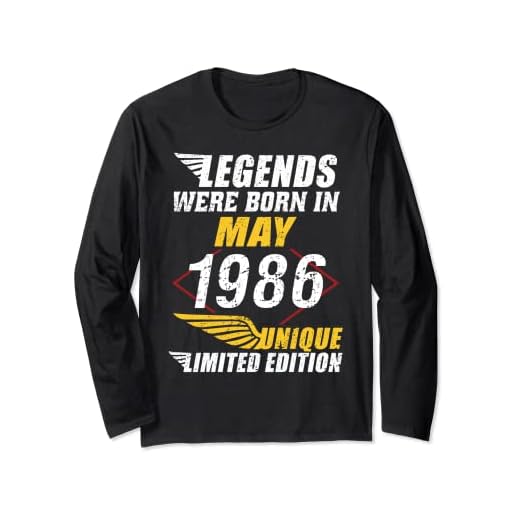 Cumpleaños Mayo 1986 Edición Limitada Regalo Legend May Manga Larga
