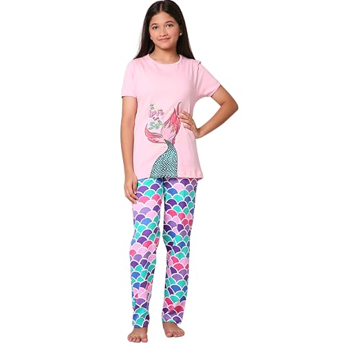 Image of TotzTouch Cotton Girls Night Suit | Pajama Set | Night Dress Graphic Printed Age 6 Months to 15 Years Different Patterns Suitable for Summer and Winter to Choose (Pack of 1)
