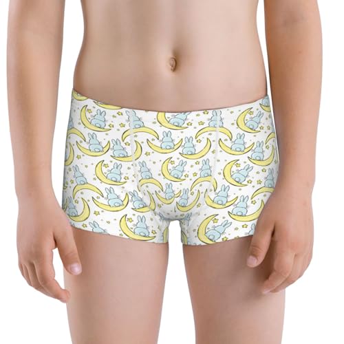 Boys' Cotton Boxer Brief Soft Underwear-Moon And Rabbit