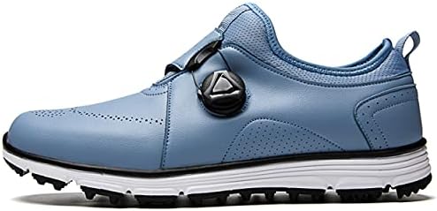 vibvib Men’s Golf Shoes Leather Waterproof Non-Slip Breathable Golf Grass Training Men’s Golf Shoes