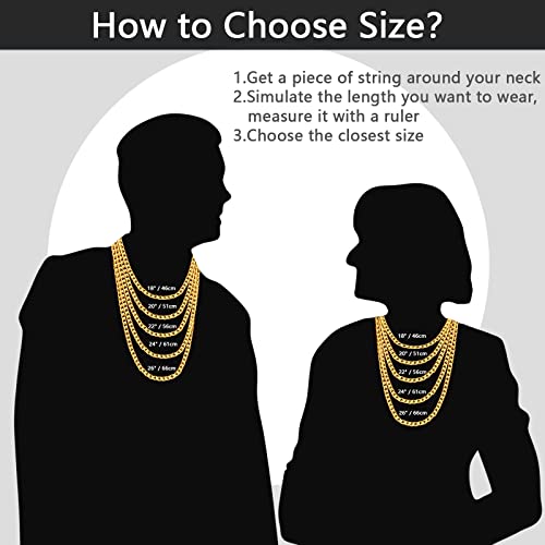 Godlovu Gold Chain For Men, 5Mm Mens Gold Chain Shiny Sturdy Cuban Link Chain Necklace For Men Women Boys Girls,18Inch #TOP5