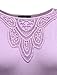 LEEBE Women's Plus Size Round Neck 3/4 Sleeve Crochet Shoulder Top (1X-5X) (3/4 SLV Dark Purple, 1X)