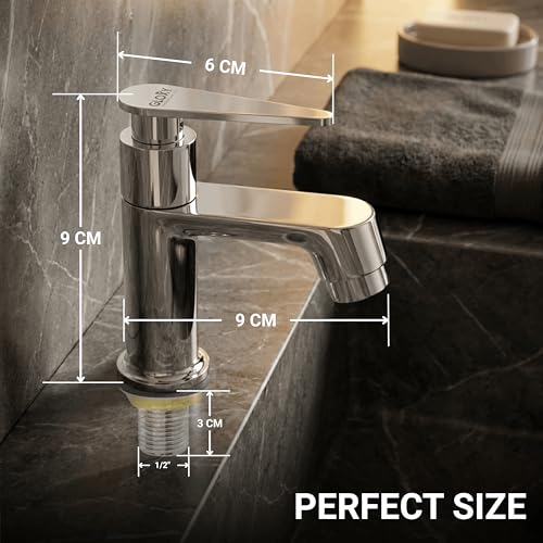 Image of GLOXY Premium Deck Mount Pillar Tap for Bathroom Combo Pack 2 - Chrome Finished Nano Lever Kitchen Eash Basin Tap for Bathroom, Wash Basin, Gardens & Kitchen Sinks - 10 Years Warranty