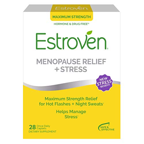 Estroven Max Strength Menopause Relief for Hot Flashes + Night Sweats - Stress Management Support - Black Cohosh, Green Tea, Magnolia Bark - Dietary Supplement for Women - 28 Count - One Capsule A Day