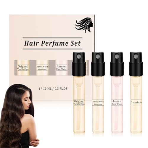 Haarparfüm für Frauen, 4Stk Haarduftspray, Odor Eliminating Body Mist, 10ml für Reisen täglich Gebrauchs -Training Dating Geburtstag