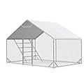 CHIKENCOOP Chicken Coop 9.8x6.5x6.5ft Large Metal Chicken Run for 6/10 Chickens Poultry Cage with Stability Corner Braces & Rear Support Pole, Roosting Perch, Walk-in Chicken Pen for Yard