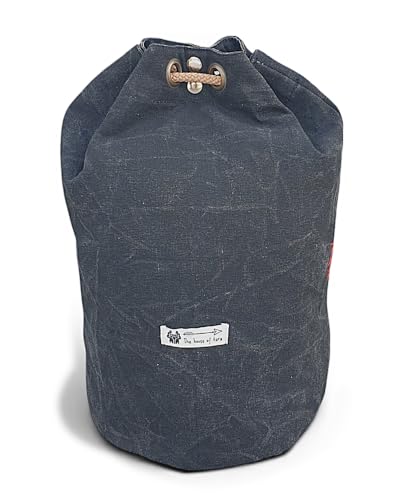 Image of The House of tara Distressed Canvas Backpack /Rucksack for Unisex | 20 Litres | Casual Cotton Bag with Spacious Compartment & Drawstring Strap | Suitable for Everyday Essentials