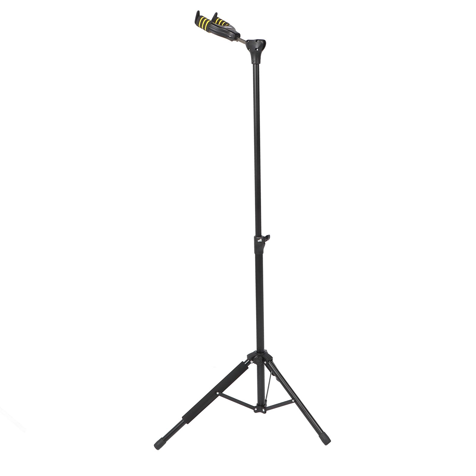 Eujgoov Regulowany Przenośny Stojak na Gitarę System Automatycznej Blokady Składany Statyw z regulacją Wysokości do Gitar, Basów, Ukulele, Stojaka Podłogowego, Metalu Odpornego na