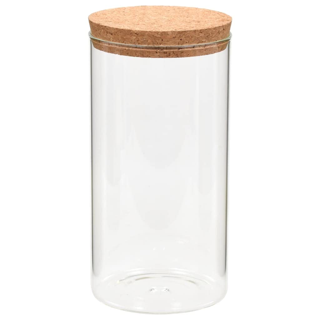 Vorratsgläser mit Korkdeckel 6er Set 1400 ml, Vorratsbehälter aus Glas zur Aufbewahrung von Nudeln und Lebensmitteln, luftdichtes Vorratsglas-Set