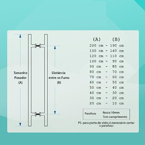 Bruno Acabamentos - Puxador Para Porta Pivotante Tubular de Aço Inox Polido 40cm