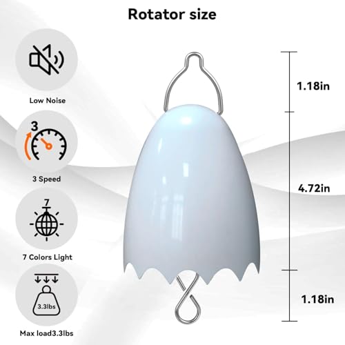 Image of Disco Ball Motor with Remote, 3 Rotating Speed Battery Remote Control Motor, Rotating Disco Ball Light for Christmas Decorations, Parties, Home Decor, Weddings, Nightclubs, Wind Spinner