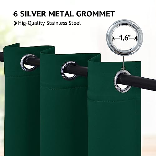 Image of COSVIYA Grommet Room Darkening Dark Green Curtains 84 inch Long for Bedroom | Light Blocking Insulated Thermal Curtains for Living Room, Blackout Thick Polyester Window Drapes,38x84 inches, 2 Panels