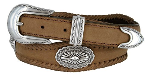 Arizona Southwestern Conchos Western Leather Scalloped Belt
