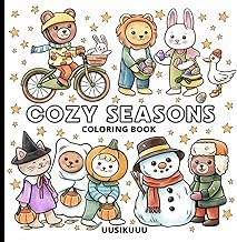 Original Review Libro Audiolibro Cozy Seasons: Bold and Easy Coloring Book Featuring Cute Animals in Cozy Activities in All the Seasons Full