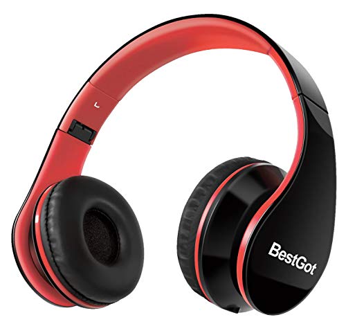 G-Galice Kids Headphones for Boys School Adults with Microphone Volume Control with Removable Audio Cable Black&Red