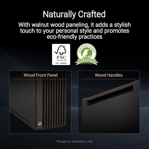 Image of ASUS ProArt PA602 Wood Edition Modern Black E-ATX Mid-Tower Case with Tempered Glass, 440 mm GPU Support, 420 mm Radiator & 3 Pre-Installed Fans