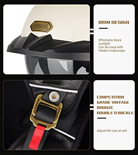 Motorcycle 3/4 Open Face Helmet, German Baseball Cap Motorcycle Half Helmets With Visor Skull Cap Helmet Men And Women For Scooter Moped Cruiser Dot Approved 4,Xxxl #TOP2