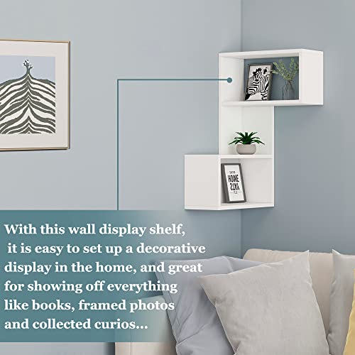 Rank Corner Shelf Wall Mounted , White Corner Shelves, Floating Corner Bookcase, Wall Storage Shelves For Wall Decor Living Room, Bedroom, Bathroom #TOP5
