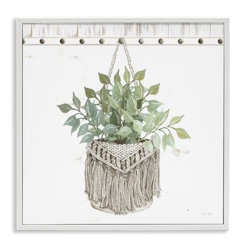 Macrame Woven Tapestry Planter, 24 x 24 Inch Framed Giclée Print