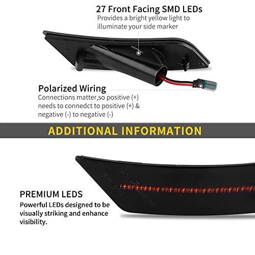 Amber Led Front Fender Bumper Side Marker Turn Singal Light Kit For 2013-2014 Cadillac Ats,2017-Up Cadillac Xt5,Compatible With 2019-Up Chevy Blazer #TOP4