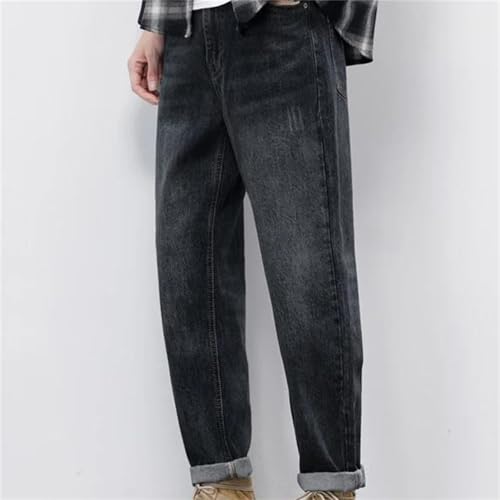 Men's Fall Winter Jeans – Thick Cotton Loose Straight Denim Pants, Casual Fashion Blue Trousers4