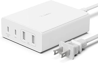 【VGP 2022受賞】Belkin 108W GaN急速充電器 4ポート(USB-C×2&USB-A×2) 電源ケーブル(2メートル) iPhone / iPad / iPad Pro / iPad mini / iPad Air / And...