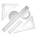 VILLFUL 2 Sets Mathematical Geometry Tool Set Transparent Ruler and Protractor Kit for Students Architects Designers and Engineers for Art Design Building Templates and Drawing