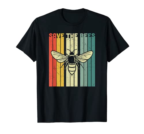 Save the Bees Retro Vintage Apicultor Tierra Día Colmena Lindo Camiseta