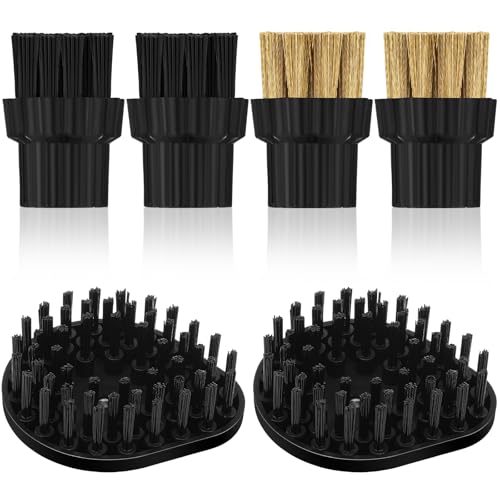 Honeydak 6 Pack Steam Cleaner Brush Heads M8 Steam Cleaner Attachments Brass Brush Heads Nylon Mop Replacement Accessories Set for Hard Surface