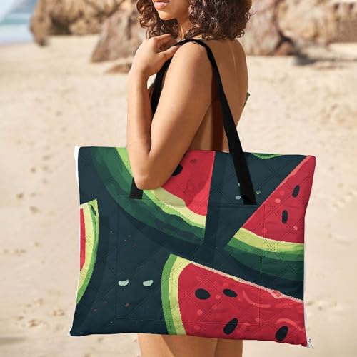 Couverture de plage imperméable pliable pastèque grand tapis camping - 3