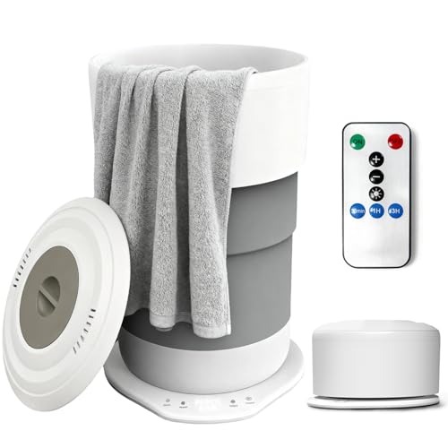 Ann Katy Upgrade Foldable Towel Warmer Bucket Hot Towel Heater with Timer & Auto Shut Off Fits Oversized 40x70 Towels Bathrobes & Blankets Quick Heating Spa Towel Warmer for Bathroom and Home