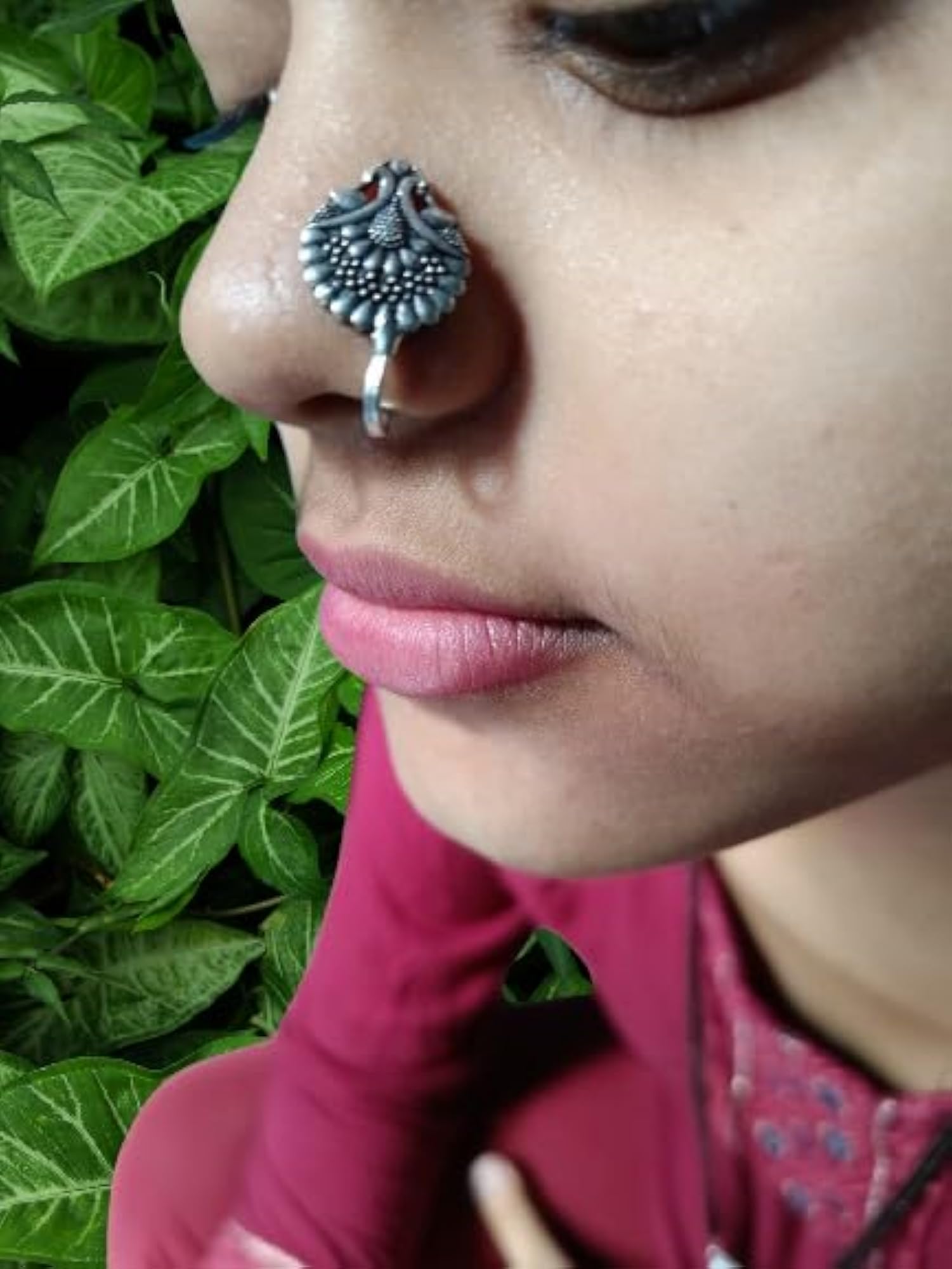 Oxidised Silver-Toned Nosepin Set for Girls, 3pcs