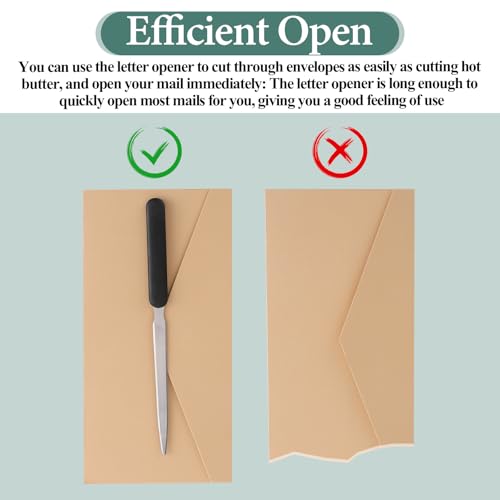 ZEYIYER 2 Stück Brieföffner Edelstahl, Brieföffner Edel Letter Opener aus Metall Brieföffner Werkzeug Briefumschlagöffner für Büro Zuhause Schulbedarf