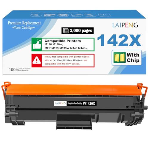 Cartouche toner 142X W1420X noir haute capacité avec puce pour imprimante LaserJet M110w M140w