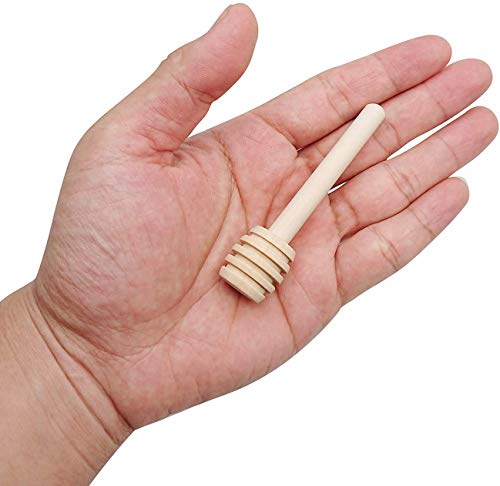 AxeSickle 100 Pcs Wooden Honey Dipper Sticks 3 Inch Mini Honey Dippers for Honey Jar Dispense Drizzle Honey. - Thumbnail 2