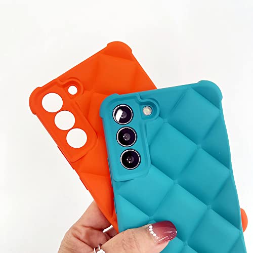 Coque Samsung S22 Plus motif losanges en silicone chic orange - 3