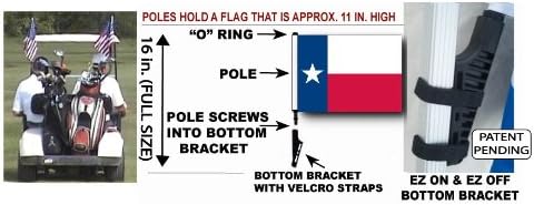 Miniatura 2 de Soporte inferior de encendido y apagado de la bandera del carrito de golf de Texas