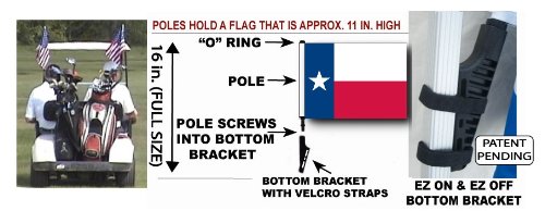 SSP Flags Texas Golf Cart Flag EZ On & Off Bottom Bracket