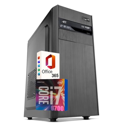 PC Fisso Desktop NUOVO pronto all'uso • Intel core i7-6700 • 32GB RAM DDR4 • 1TB SSD • Windows 11 Pro • Office 365 • WiFi • DVD • Ideale per ufficio e attivita' professionali • Garanzia 2 anni