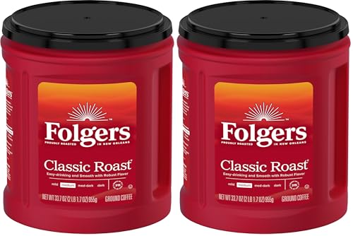 Image of Folgers Classic Roast Ground Coffee, 33.7 Ounce (Pack of 2)