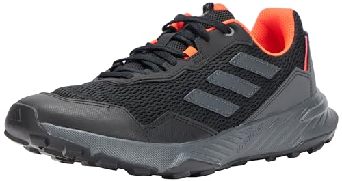 adidas Men's Tracefinder Trail Running Shoes Sneaker, CARBON BLACK/GREY SIX/SOLAR RED, 8 UK