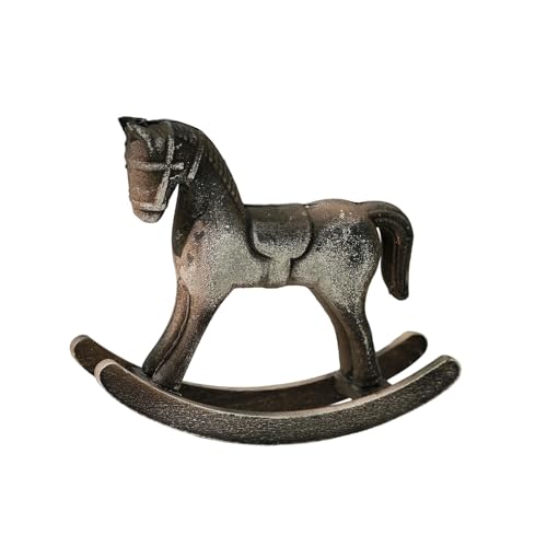 RWAJZAX Caballo balancín escandinavo talla de madera estatua en miniatura elegante decoración de estante para oficina sala de estar decoración de interiores sala de estar decoración artística de